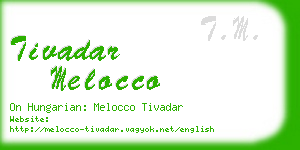 tivadar melocco business card